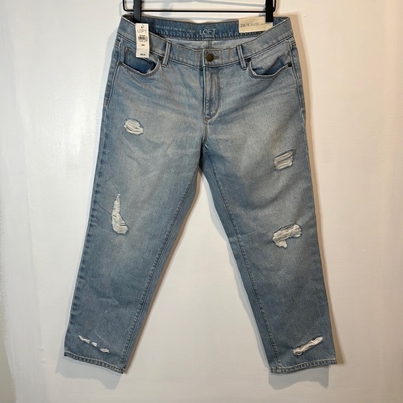 NWT | Womens | LOFT Relaxed Straight Cropped jeans | 28/6 | Light blue - Picture 1 of 9